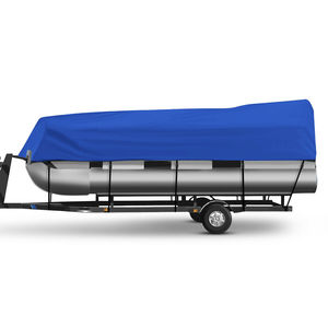 Heavy Duty Bảo Vệ 600D Trailerable Pontoon Polyester Thuyền Bìa Phù Hợp Với Đáy Phẳng Thuyền