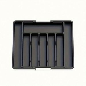 Organisateur de tiroir à couverts en plastique réglable et extensible pour la cuisine - Product Image 1