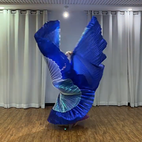 Écharpe à deux couleurs fantaisie avec des ailes Isis à deux couches pour la danse du ventre, accessoires de performance unisexes