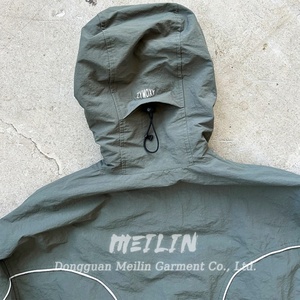 Custom Design Blank 3m <b>Reflective</b> Zip up <b>Jackets</b> Polyester Windproof Nylon Coat Outdoor Nylon Windbreaker <b>Jackets</b> <b>Men</b> - Product Image 5