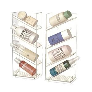 Étagère porte-shampoing personnalisée sans perçage, fixation murale par <span class=keywords><strong>ventouse</strong></span>, rangement flottant, support transparent, organisateur de <span class=keywords><strong>douche</strong></span> en acrylique pour salle de bain - Product Image 1