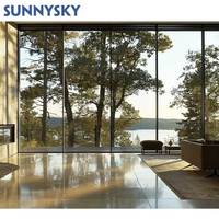 Sunnysky Villa personnalisée Fenêtre fixe incurvée en aluminium du sol au plafond Fenêtre fixe en verre