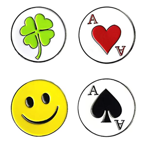 Marqueur de golf populaire de haute qualité marqueur de golf de <span class=keywords><strong>poker</strong></span> personnalisé en gros prêt à expédier accessoires de golf marqueur de balle logo personnalisé en métal - Product Image 2