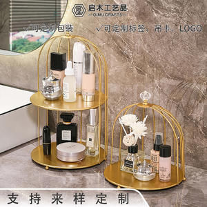 Estante de almacenamiento de jaula de pájaros de hierro forjado antiguo, organizador de escritorio de Metal para inodoro, cuidado de la piel y cosméticos para baño y oficina en casa - Product Image 5