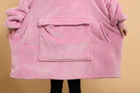 Oversized 100% polyester Sherpa hooded sweatshirt deken, aanpasbaar ontwerp, anti-pilling, draagbaar winterkleding