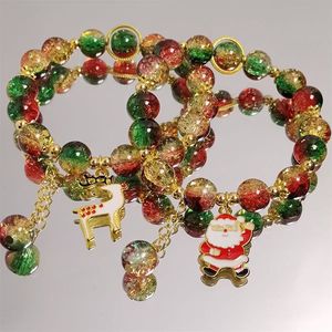 New Fashion Christmas Charm <b>Bracelet</b> Colorful Crystal Glass <b>Bead</b> Cartoon Pendants <b>Bracelets</b> for Women <b>Men</b> - Product Image 1