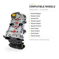 Ensemble Moteur Renault Dacia K4M 1.6 16V avec Courroie de Distribution pour Remplacement Megane Scenic Clio Kangoo Logan Sandero Duster