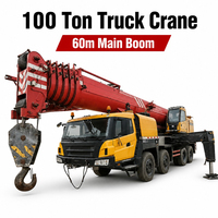 Grue de camion fiable 100t avec flèche de 60m à section diamantée et contrepoids de 32,5t – Équipement de levage lourd pour la construction