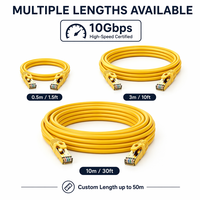 Kabel Ethernet Jaringan OFC Berpelindung Ganda Cat7 SFTP 10G Profesional Warna Kuning untuk Workstation Kelas Atas