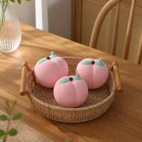 Coussin anti-stress en forme de pêche rose, doux et parfumé, à remontée lente, jouet sensoriel réaliste en forme de fruit, vente en gros
