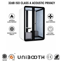 UNIBOOTH, Cabina de Privacidad para Espacio de Trabajo con Sistema de Ventilación de Alta Eficiencia ISO 23351, Reducción de Ruido de 33dB, Diseño Modular Profesional