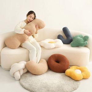 หมอนยาวรูปคลื่นดอกไม้แบบนอร์ดิกทำจากผ้ากำมะหยี่ขานอนหลับหมอนหัวเตียงรูปต้นกระบองเพชรสำหรับพืชดีไซน์พิเศษประจำวัน - Product Image 2