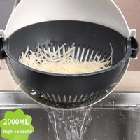 Coupe-légumes de cuisine domestique avec panier égouttoir, en acier inoxydable, lame en PP, râpe à fil, trancheuse à pommes de terre, ustensile de cuisine