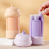Distributeur de voyage en silicone sans BPA, anti-fuite, pour shampoing, lotion, gel, savon - Format cabine avion, lot de flacons de 60 ml