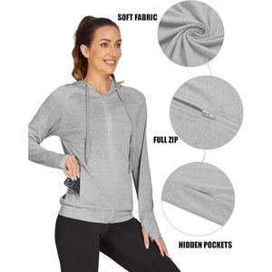 Sweat-shirt à fermeture éclair intégrale pour femme FOXA, respirant, avec poches, sweat-shirt de sport - Product Image 5