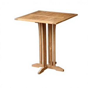 Modern <b>Square</b> Teak Wood <b>Bar</b> <b>Table</b> for Dining Picnic Kitchen Hotel Patio Garden Beach Outdoor-Durable Garden Furniture - Product Image 1