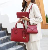 Set Tas Tote PU Berlapis 3in1 Wanita Terbaru 2025, Tas Tangan Elegan Kapasitas Besar dengan Tali Selempang & Dompet untuk Penggunaan Sehari-hari