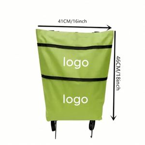 Mochila Impermeable con Logotipo Personalizado, Bolsa de Hombro Plegable de Viaje, Carrito de Compras con Ruedas, Resistente y de Gran Capacidad, para Picnic - Product Image 2