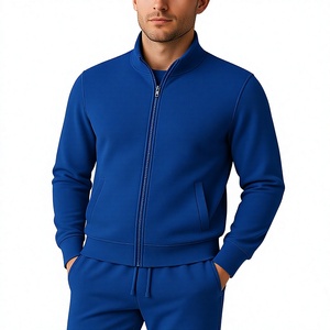 Mens <b>Black</b> Full Zip Track Jacket and Jogger Tracksuit Set Premium Casual Sportswear Athletic Sweat Suit Comfortable <b>Slim</b> Fit - Product Image 2