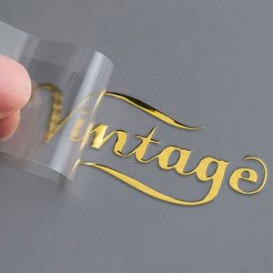 Custom <b>Transparent</b> PVC Metal UV Transfer Sticker Hot Silver Bronzing Logo <b>Label</b> for Packaging <b>Labels</b> - Product Image 4