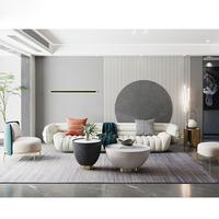 Table basse de fer noir et blanc de beau style de conception simple pour le salon