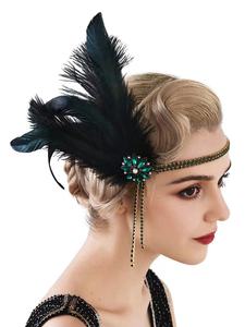 Nouveau femmes Vintage 1920s <span class=keywords><strong>Gatsby</strong></span> fête casque femmes clapet plume bandeau <span class=keywords><strong>cheveux</strong></span> accessoires - Product Image 6