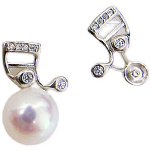 Accesorios de Plata S925 para DIY, Bandeja Vacía para Perlas, Pendientes Estilo Nota con Cuentas de 7-8mm, Joyería 21246 - Product Image 5