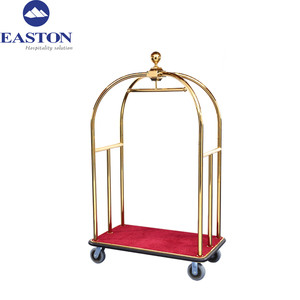 Carro de equipaje de acero inoxidable para <span class=keywords><strong>hotel</strong></span>, carrito de servicio dorado para <span class=keywords><strong>hotel</strong></span>, carro de bellboy. - Product Image 5