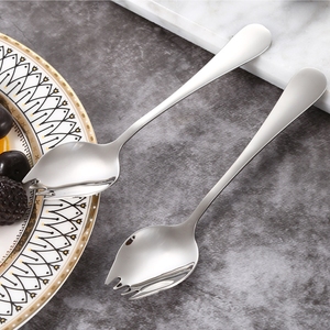 DFU124 Cuchara-tenedor de acero inoxidable de doble uso, utensilio doméstico para fideos instantáneos, vajilla occidental y ensalada de frutas - Product Image 3