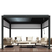 Pergola à lames orientables 3m x 6m, double lames en aluminium, structure en alliage d'aluminium, toit réglable étanche, durable, couleur anthracite