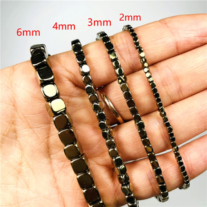 <span class=keywords><strong>Pierre</strong></span> Naturelle <span class=keywords><strong>Hématite</strong></span> <span class=keywords><strong>Pierre</strong></span> Précieuse Carré 4mm Cube Argent Or Multicolore Perles Lâches <span class=keywords><strong>Hématite</strong></span> 15.5" - Product Image 2