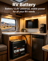 Batterie LiFePO4 12V 150Ah avec BMS, stock UE/US, pour moteur de pêche à la traîne, camping-cars, camping hors réseau, 4P4S