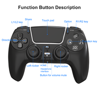 Control Inalámbrico con Doble Vibración y Sensor Giroscópico de Seis Ejes, Control de Movimiento para PS5 y PC