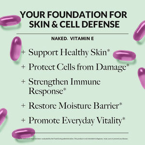 Suplemento de vitamina E de alta calidad, nutrientes clave que apoyan la salud de la piel y protegen las células, cápsulas blandas. - Product Image 3