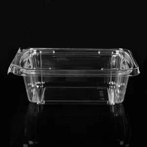 8 oz (250ml) Clear Plastic Square Tamper Evident Container