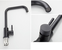 Meilleur rabais Robinet d'évier de cuisine en acier inoxydable noir mat sans plomb 304 Mélangeur d'eau chaude et froide avec certificat Wras