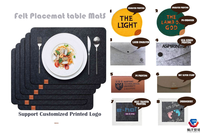 Napperon en feutre écologique moderne Tapis de table de 3mm d'épaisseur Tailles personnalisées Lavable Utilisation dans la cuisine à domicile