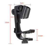 Support de microphone réglable à 180 degrés en plastique à clipser sur le rebord de la fût de batterie pour microphones
