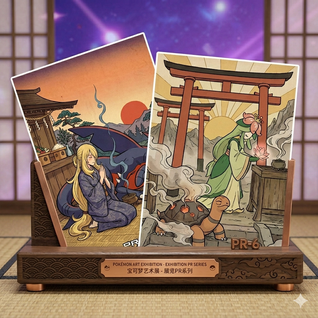 DL Pokemond Artboard Visuanel Glitter Customizable Full Color Printing Display Stand Anime Collectibles Shikishi Table Game