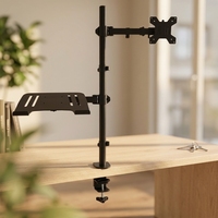 Support de moniteur réglable KM-2D à bras unique pour écran 24 pouces et ordinateur portable 24 pouces, support ergonomique en métal, capacité 10 kg