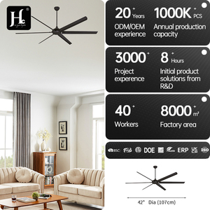 100-inch large <b>ceiling</b> <b>fan</b> for outdoor porch and patio, matte black, 6-speed, 6 blades, <b>with</b> <b>remote</b> control. - Product Image 4