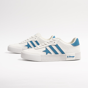 Sneakers Casual da Uomo con Plateau, Tomaia in PU, Dettagli in Camoscio, Suola in PVC, Accenti a Stella e Strisce, Scarpe da Skate - Product Image 2