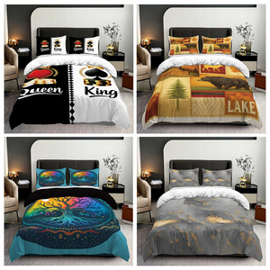 Juego de Funda Nórdica Personalizable de Tres Piezas con Estampado Digital, Fundas de Almohada Cepilladas, Textiles para el Hogar, Comercio Exterior - Product Image 2