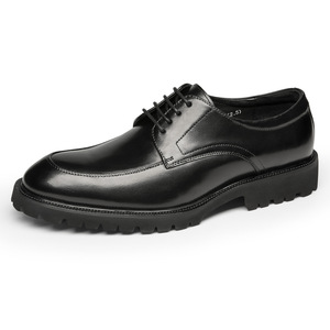 Men's leather <b>shoes</b> with British style, heightening effect, round toe, genuine leather upper, suitable for business and casual w - Product Image 5
