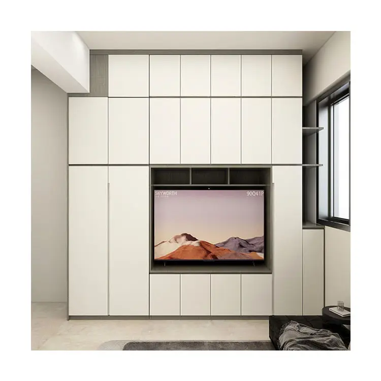 高級ホームインテリアモダンデザイン壁掛けホワイトテレビキャビネットリビングルーム家具