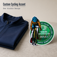 Écusson brodé personnalisé pour cyclisme, vert, pour sports de plein air, à coudre sur les maillots, vestes et vêtements sur mesure