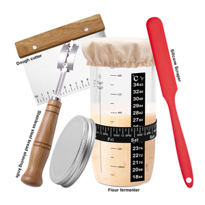 24oz nhiệt kế ngày đánh dấu ban nhạc cho ăn với scraper Glass sourdough Starter Jar Bộ dụng cụ cho bánh mì nướng - Product Image 4