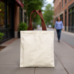 Borsa in tela multiuso Ilan 37x45cm colore marrone naturale design verticale - Product Image 2