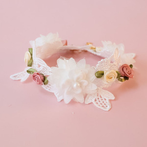 <span class=keywords><strong>Collar</strong></span> de perro retro encaje Bowknot Rosa flor mascota gato <span class=keywords><strong>Collar</strong></span> - Product Image 2