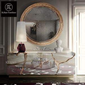 Villa espejo decorativo <span class=keywords><strong>de</strong></span> lujo <span class=keywords><strong>diseño</strong></span> <span class=keywords><strong>italiano</strong></span> hermoso espejo <span class=keywords><strong>de</strong></span> pared para sala <span class=keywords><strong>de</strong></span> estar dormitorio arte latón espejo colgante - Product Image 2